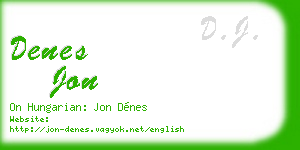 denes jon business card